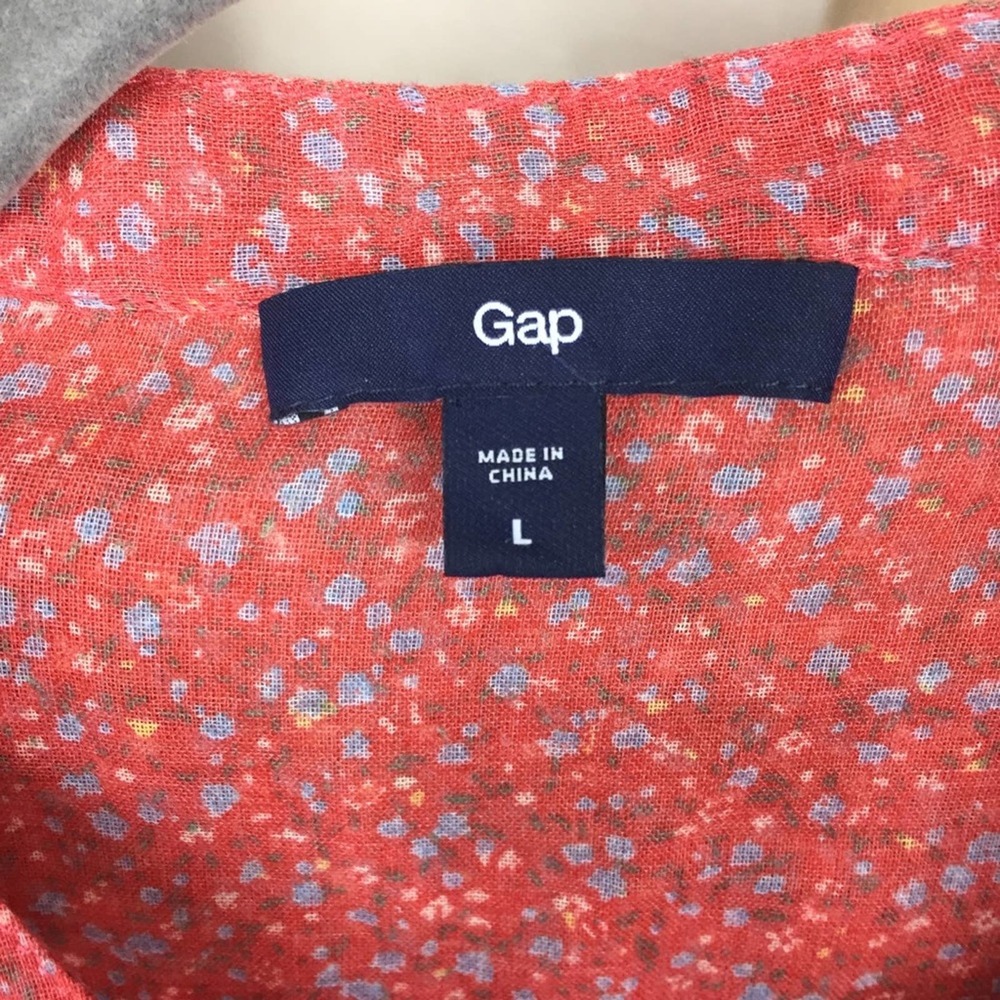 GAP Western Bibbed Floral Button Down Top - Picture 2 of 7